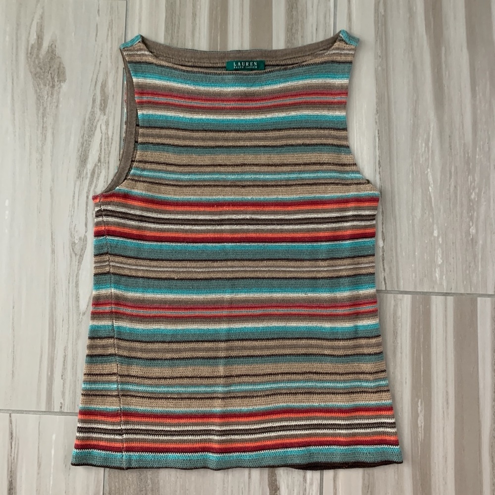 Ralph Lauren light weight net Navajo top size large